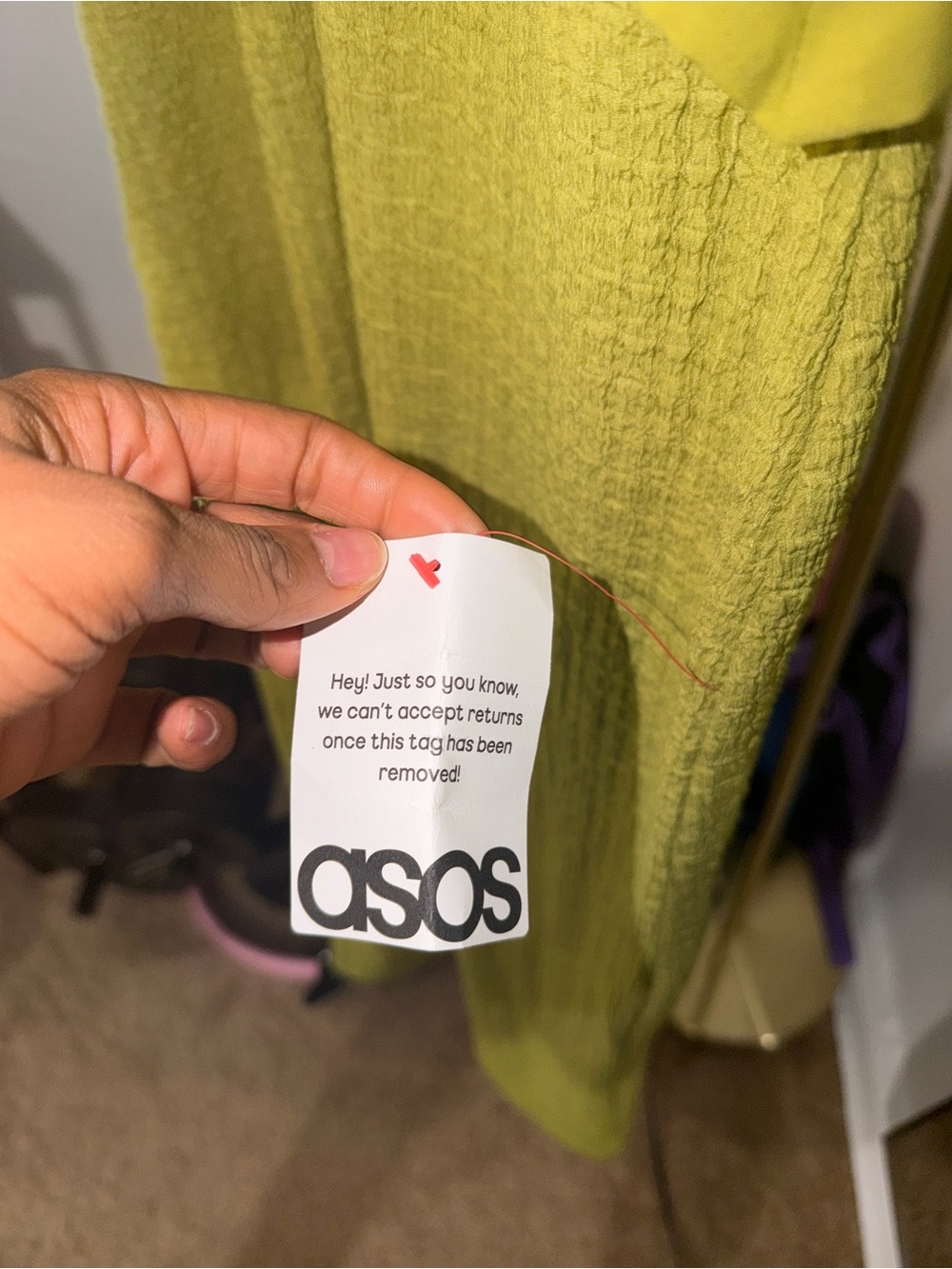 ASOS One-Shoulder Ruffle Maxi Dress in Chartreuse - Picture 3 of 3